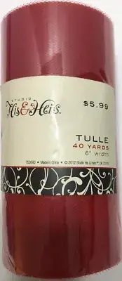 Red TULLE NET FABRIC 6” x 40 yards Studio His And Hers