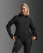 Ignition Shield Waterproof Jacket, 2XU, M, Black/Silver Reflective, Female