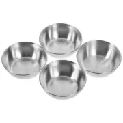 4 Pcs Stainless Steel Saucer Small Dipping Bowls Appetizer Chip and