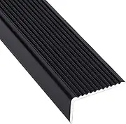 Carpet Trim Strip Transition Strip Non-Slip Stair Edge Protector, Aluminum Stair Nosing Strips, Indoor Ourdoor Wide Step Stair Edging Trim, 4 Cm × 2 Cm/ 1.6 Inch × 0.8 Inch(Black)