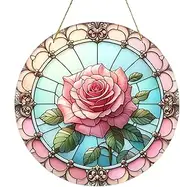 Window Sun Catcher, Indoor Sun Catcher - 2D Acrylic Valentine's Day Rose Sun Catcher for Car | Home Decor, Colorful Wall Art, Valentine's Day Decor, Window Decor, Disc Decoration