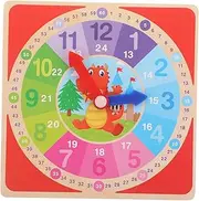 Toyvian Wooden Boys and Girls Clock Teaching Clock Model for Toddlers Learning Time Sturdy Learning Aid