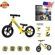 Flat-Free 12” Kids Balance Bike – Tool-Free Assembly, Safety Features Included