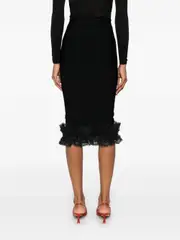 [Christopher Kane X Self Portrait] Christopher Kane X Self Portrait-Gonna Midi Con Ruches Self-Portrait X Christopher Kane-Donna 8 UK