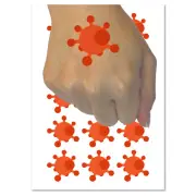 Virus Symbol Solid Temporary Tattoo Water Resistant Fake Body Art Set