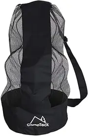 U7081 Drawstring Soccer Ball Bag Soccer Ball Net Bag with Shoulder Strap (12-15 Balls) - Black