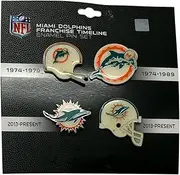 NFL Miami Dolphins Sports Team Logo 4 Pin Set Franchise Timeline Collectible Throwback