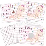 60 Pieces Baby Shower Scratch off Game Funny Raffle Cards Baby Shower Party Games Decorations Cute Activity for Baby Shower Activity and Idea for Boy Girl (Pink)