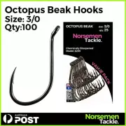 #3/0 Octopus Beak Hooks, J Hooks, Fishing Hooks, Chemically Sharpened - Norsemen