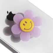 GRIPONG Smile Flower Expandable Collapsible Mobile Phone Grip Stand Holder for Smartphone Tablet Cell Phone Accessory (Smile Flower Purple)