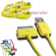 4 USB SYNC DATA POWER CHARGER CABLE DOCK CONNECTOR APPLE IPAD IPHONE IPOD YELLOW