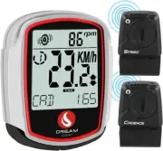 Wireless Bike Computer with Speed and Cadence Sensor Speedometer Odometer Cyc...