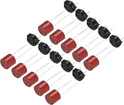 uxcell 10Set Cylindrical DIP Mounted Miniature Round Slow Blow Micro Fuse with Fuse Holder for Electronic Parts PCB LCD Repair, T-6.3A 6.3A 250V, Red