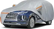 Car Cover for 2019-2025 Hyundai Palisade, Waterproof Custom-fit All Weather Sun Rain UV Dust Snow Protection Windproof Outdoor Palisade Car Cover with Door Zipper and Cotton Lining-Grey