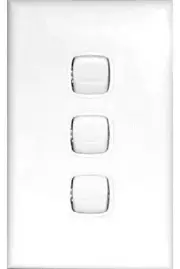 HPM EXCEL 3-GANG ROCKER SWITCH 10A 240V 1-Pole 2-Way Vertical, Flush Mount BROWN