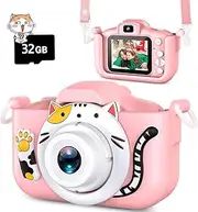 Kids Selfie Camera for Boys,Girls Christmas Birthday Festival Kids,Digital Camera for Toddlers Toys for 3 4 5 6 7 8 9 10 11 12 Year Old (Pink)