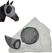 CHENNAN Riding Horse Fly Mask, Soft and Comfortable Material, Easy to Apply for UV Protection, Protection Against Mosquitoes, Flies and Bugs (Grey)