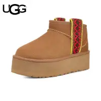 在飛比找蝦皮購物優惠-保證正品UGG 刺繡編織 厚低雪地靴 低保暖雪靴 防水靴