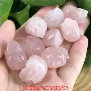 5pcs Natural rose quartz skull quartz crystal carved 1"skull gem reiki healing