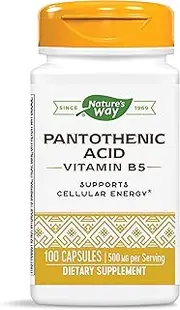 Nature's Way Pantothenic Acid (Vitamin B5) Capsules, 250 mg, 100-Count