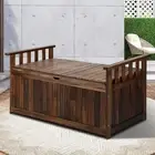 Livsip Outdoor Storage Box Wooden Garden Bench Tool Chest Container Durable W...