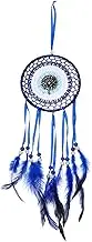 Kichvoe Blue Evil Eye Dream Catcher Wall Hanging Decorative Beaded Macrame Wall Decor for Home Luck Protection Symbol Versatile Art for Walls Beds Cars
