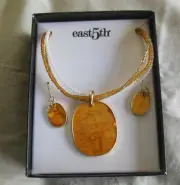 East 5th Shell & Seed Bead Necklace & Hook Earring Set