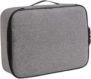[Baluue] Box Document Lock Bag Capacity Multi Document Organizer with Combination Lock for Home Storage and Travel Protection Durable Grey Color