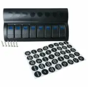 Sundely 8 Switch 12-24V Rocker Circuit Breaker On-off Blue LED Switch Panel