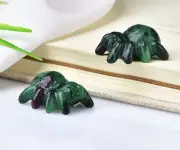 Cute Spider Natural Ruby zosite Carving Craft Mini Stone Figure