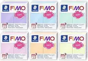 FIMO Effect Polymer Oven Modelling Clay - 57g - Set of 6 - Pastel Finish