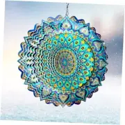 Wind Spinners Peacock Mandala Wind Spinner 3D Hanging Wind Sculpture Creates