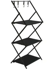 [Levede] Foldable Camping Storage Shelves Portable Hanging Rack in Black