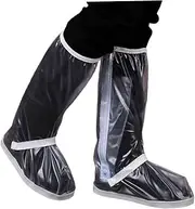 GAROZATION Waterproof Rain Boots Shoes Covers for Men Women Lightweight Sturdy Zip Buckle for Easy Wear Elastic Top Non-slip Sole Reflective Belt for Outdoor Activities Daily Use