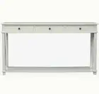 Hamptons Halifax Side Cross Drawers Console Hall Table Furniture in White