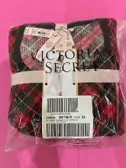 New Victorias Secret Red plaid Thermal long PJ Set sleepwear Pajama Lingerie M
