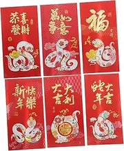 LALAFINA 6pcs Chinese Year Red Envelopes Snake Design Lucky Money Packets for Lunar Year for Cash and Present Cards Convenient Pack for Special Occasions