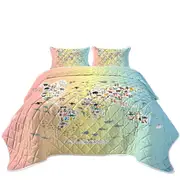 People and Animals World Map Coverlet