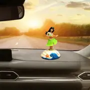 Hawaiian Girl Dashboard Bobblehead Dancing Toy Solar Powered Car Decoration for green