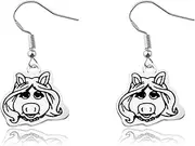 [KEYCHIN] Funny Pig Dangle Earrings Frog & Bear Fans Gift Gonzo & Animal Jewelry Cartoon Movie Merch