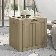 Garden Storage Box, Outdoor Deck Box, 118L Patio Furniture Cushion Container, Weatherproof Polypropylene Tool Chest, Grey
