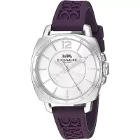 在飛比找博客來優惠-COACH 時尚矽膠錶帶腕錶-紫