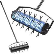 Manual Roller Lawn Aerator - Heavy-Duty Hand Tool for Compact Soil - Yard & Gard