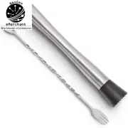 Stainless Steel Cocktail Muddler & Mixing Spoon Set – Perfect for Mojitos & More