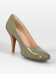 Olive Patent Leather Pumps
