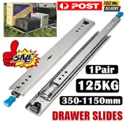 2x Locking Drawer Slides 125KG Heavy Duty Runners Trailer 1150-2300mm Draw Slide