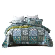 Catzon 3 Pieces Queen Size Quilt Bedding Set Floral Reversible Bedspread for Farmhouse Bedroom-LFZY