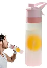 Mist Spray Bottle for Sports, 22oz Sports Water Bottle with Spray Mist - Effortless Reusable Water Bottle for Gym, Running, Cycling,