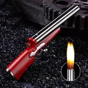 Mini Gun Dual Flames Refillable Butane Gas Open Flame Lighter