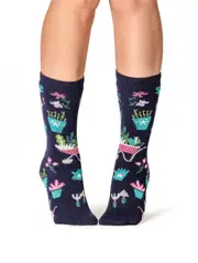 Heat Holders Warm Wishes Hobby Womens Lite Sock - GREEN FINGERS